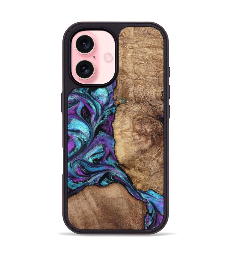 iPhone 16 Wood Phone Case - Roberto (Purple, 823265)