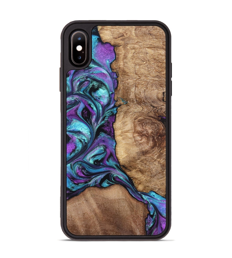 iPhone Xs Max Wood Phone Case - Roberto (Purple, 823265)