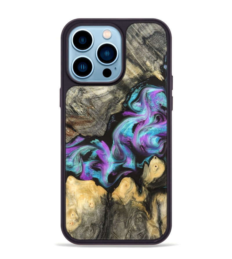 iPhone 14 Pro Max Wood Phone Case - Noe (Purple, 823267)