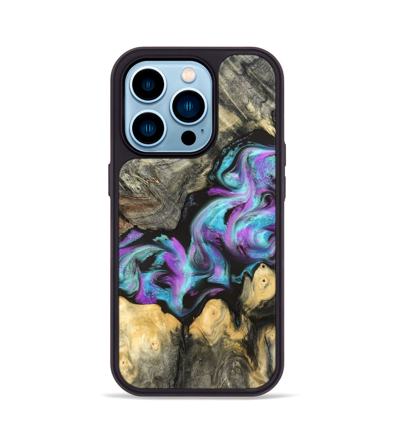 iPhone 14 Pro Wood Phone Case - Noe (Purple, 823267)