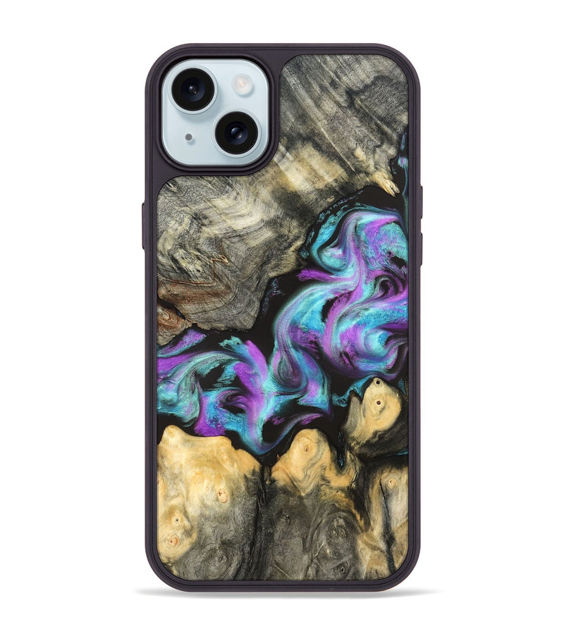iPhone 15 Plus Wood Phone Case - Noe (Purple, 823267)