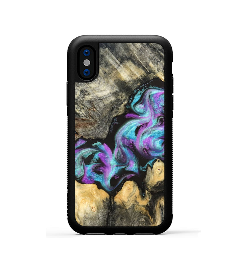 iPhone Xs Wood Phone Case - Noe (Purple, 823267)
