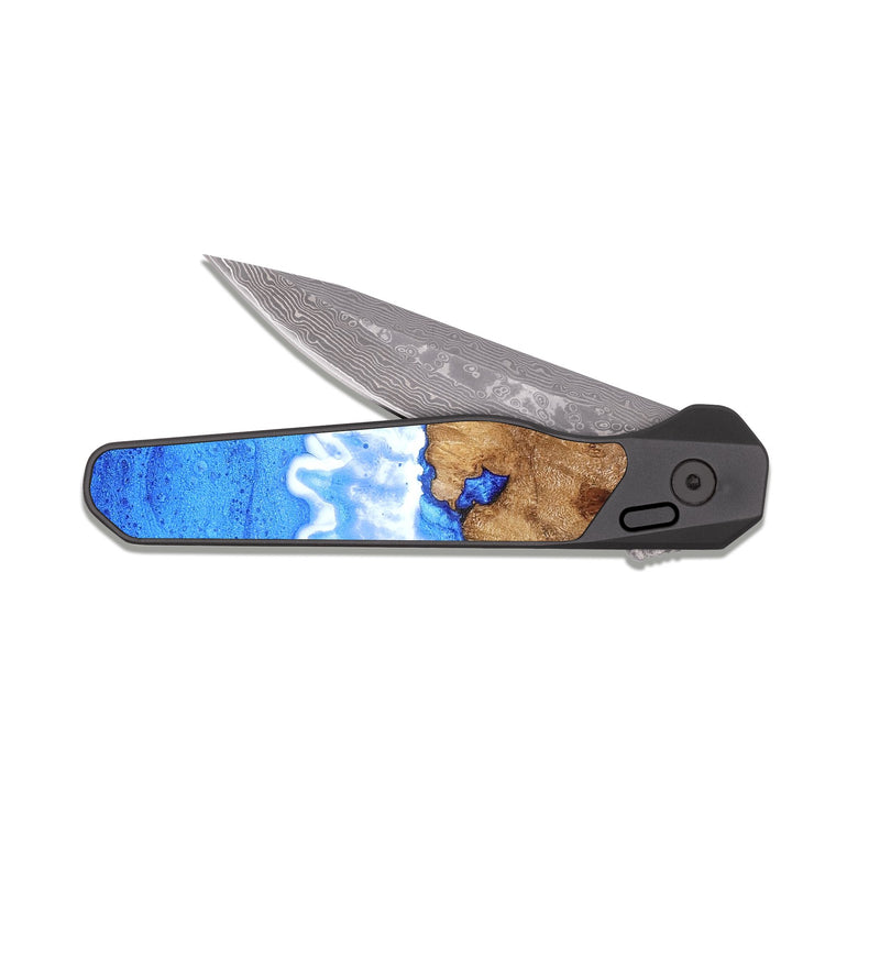 EDC Dark Damascus Wood Pocket Knife - Tatyana (Coastal, 823268)