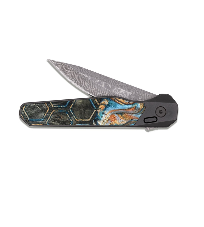 EDC Dark Damascus Wood Pocket Knife - Kai (Pattern, 823280)