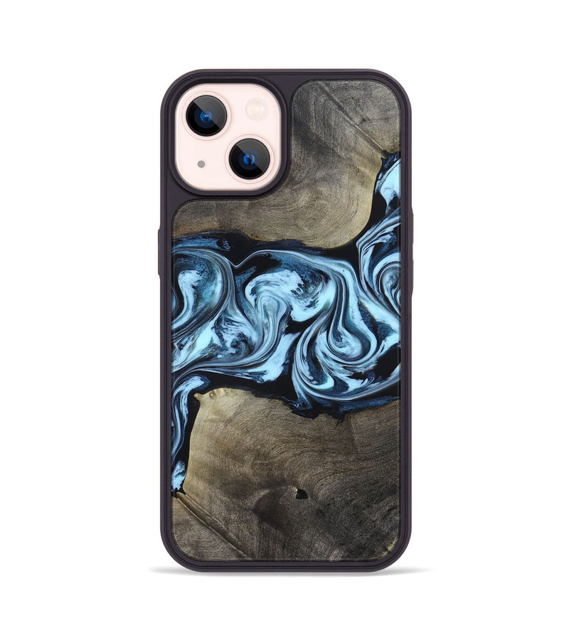 iPhone 14 Wood Phone Case - Bruce (Blue, 823284)