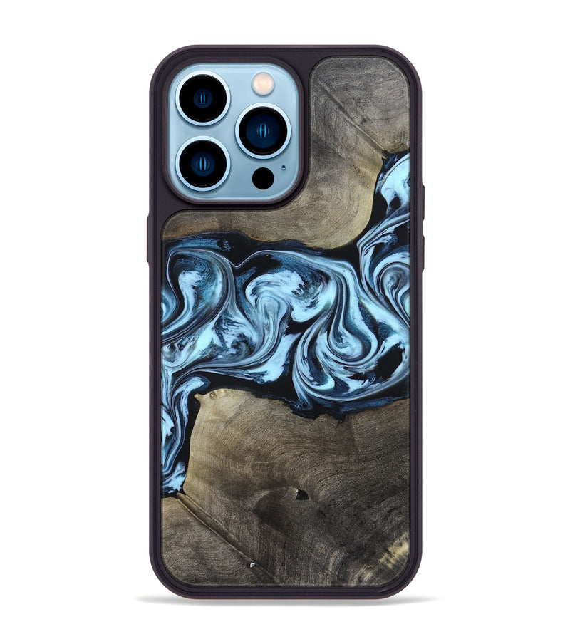 iPhone 14 Pro Max Wood Phone Case - Bruce (Blue, 823284)