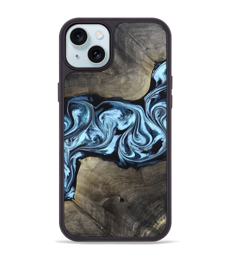 iPhone 15 Plus Wood Phone Case - Bruce (Blue, 823284)