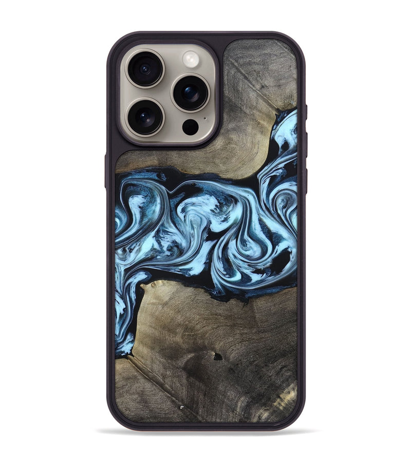 iPhone 15 Pro Max Wood Phone Case - Bruce (Blue, 823284)