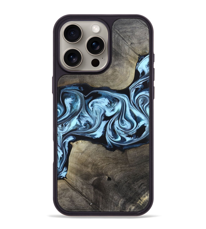 iPhone 16 Pro Max Wood Phone Case - Bruce (Blue, 823284)