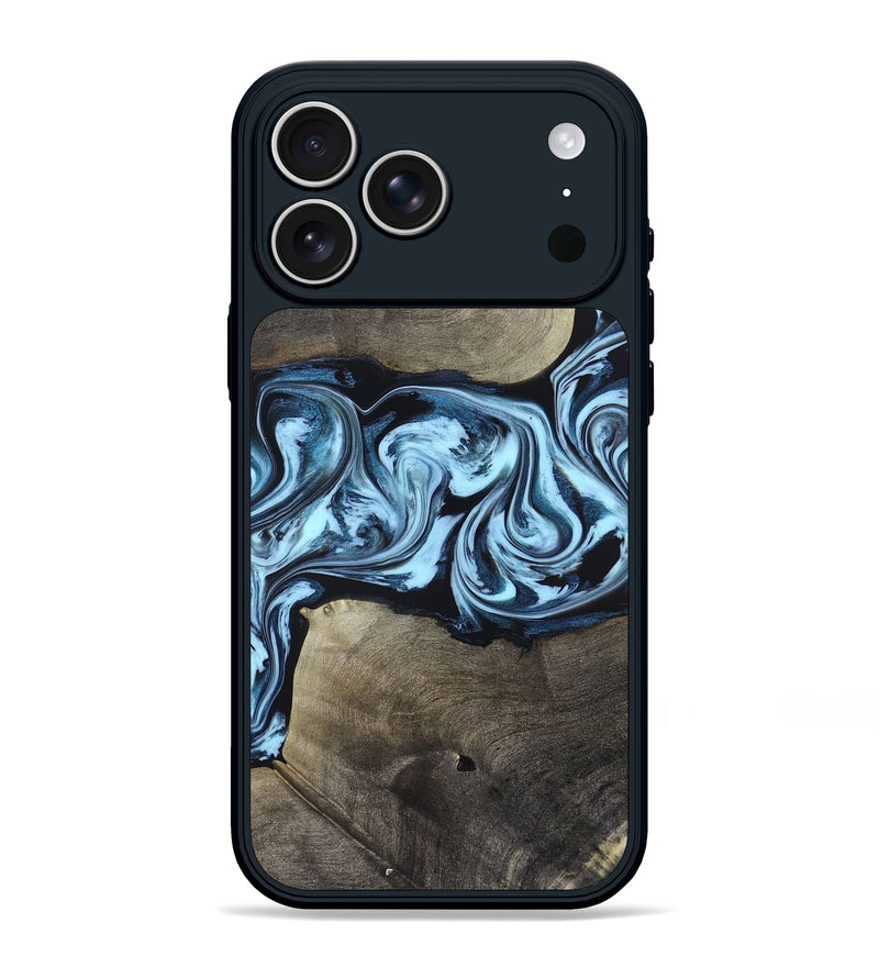 iPhone 17 Pro Max Wood Phone Case - Bruce (Blue, 823284)