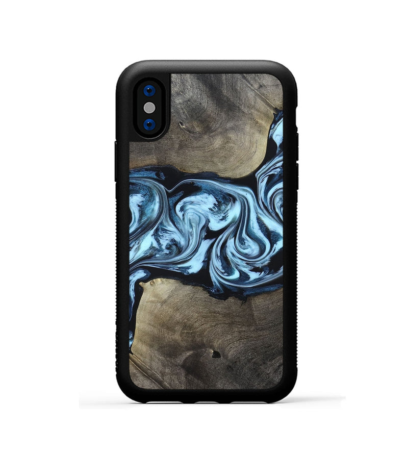 iPhone Xs Wood Phone Case - Bruce (Blue, 823284)