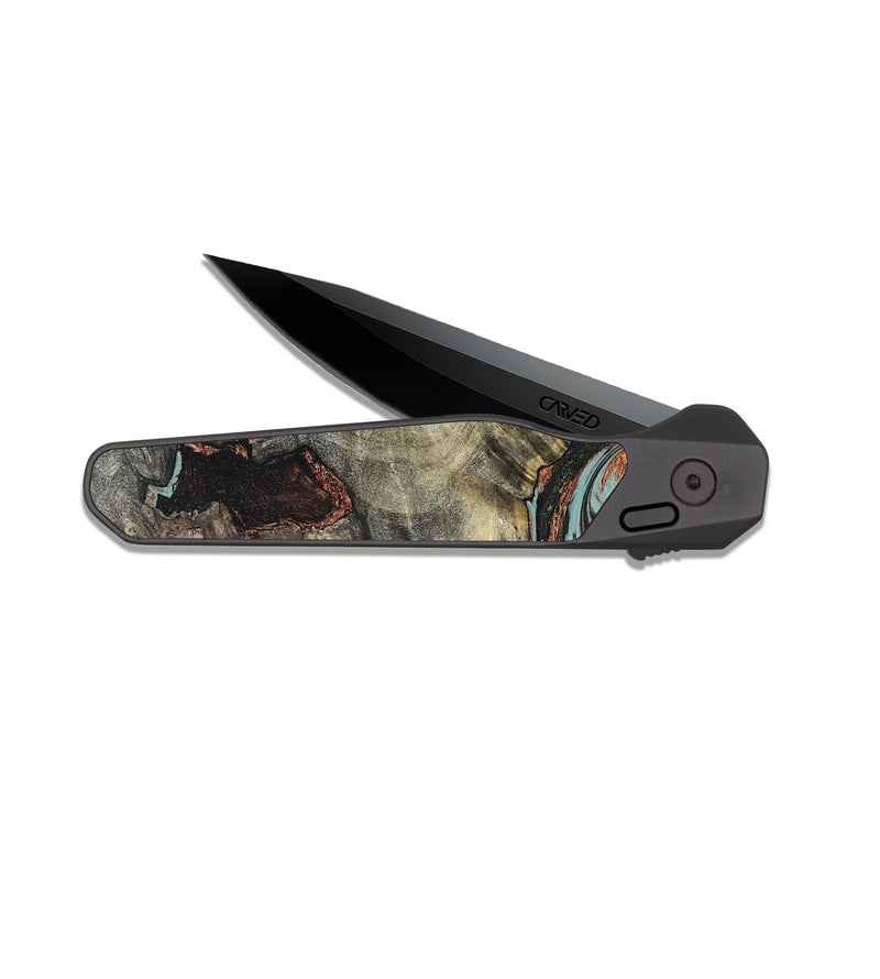 EDC Dark Slate Wood Pocket Knife - Hailie (Green, 823286)