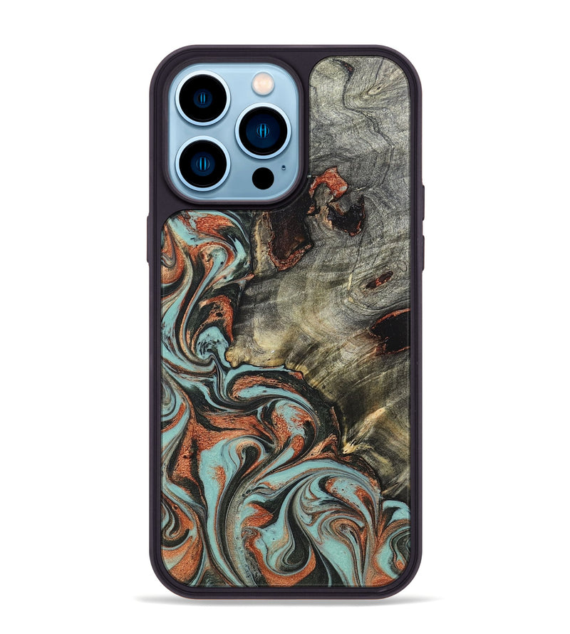 iPhone 14 Pro Max Wood Phone Case - Hailie (Green, 823286)