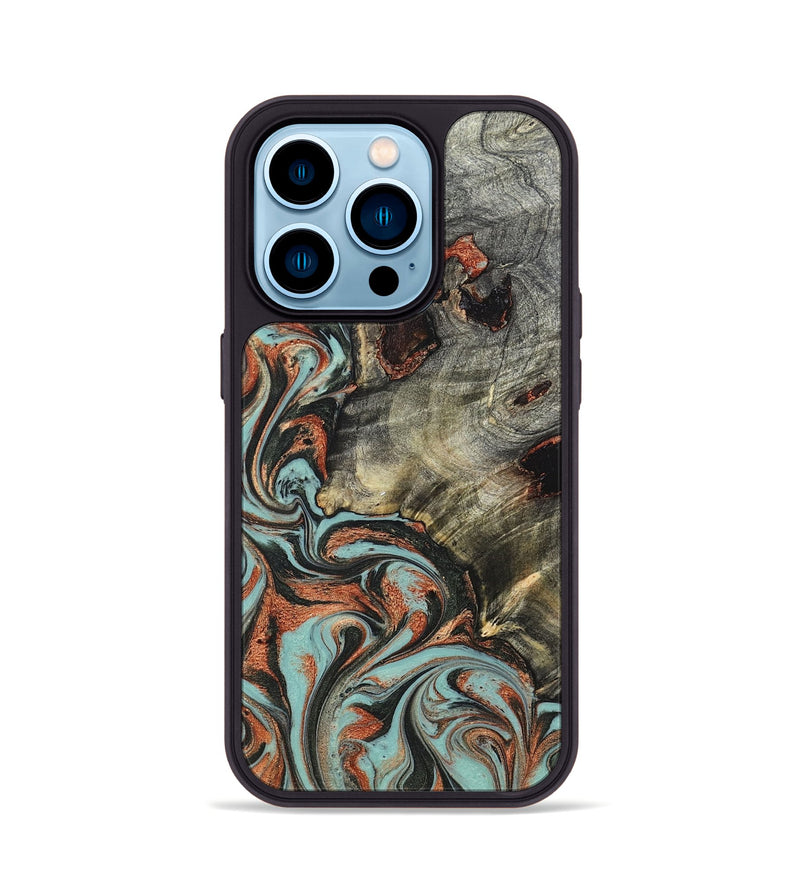 iPhone 14 Pro Wood Phone Case - Hailie (Green, 823286)