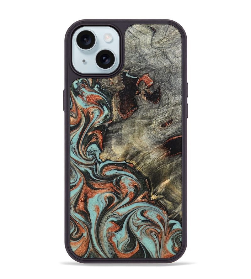 iPhone 15 Plus Wood Phone Case - Hailie (Green, 823286)