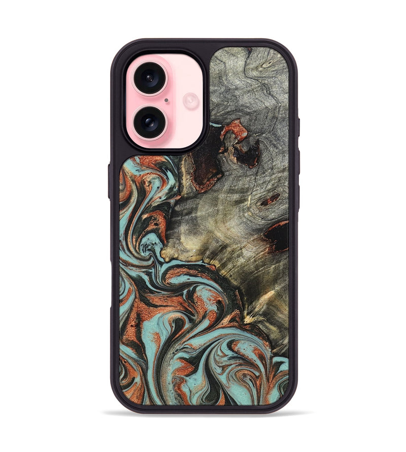 iPhone 16 Wood Phone Case - Hailie (Green, 823286)