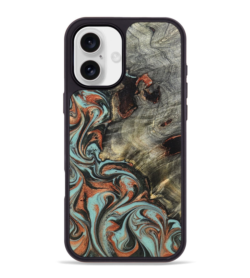 iPhone 16 Plus Wood Phone Case - Hailie (Green, 823286)