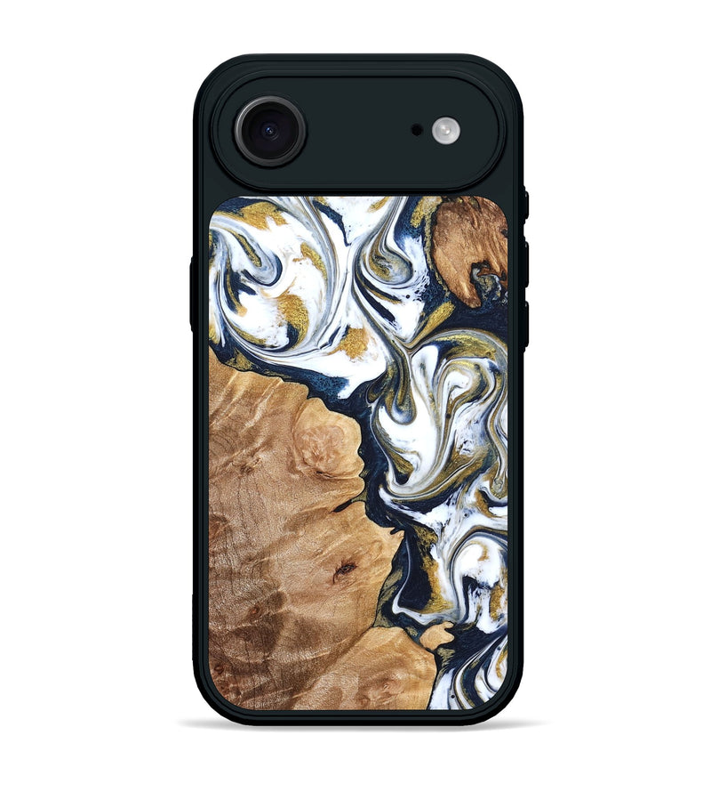 iPhone 17 Air Wood Phone Case - Amara (Teal & Gold, 823287)