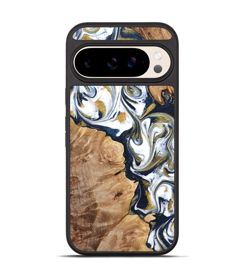 Pixel 10 Wood Phone Case - Amara (Teal & Gold, 823287)