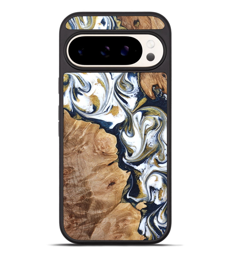 Pixel 9 Pro XL Wood Phone Case - Amara (Teal & Gold, 823287)
