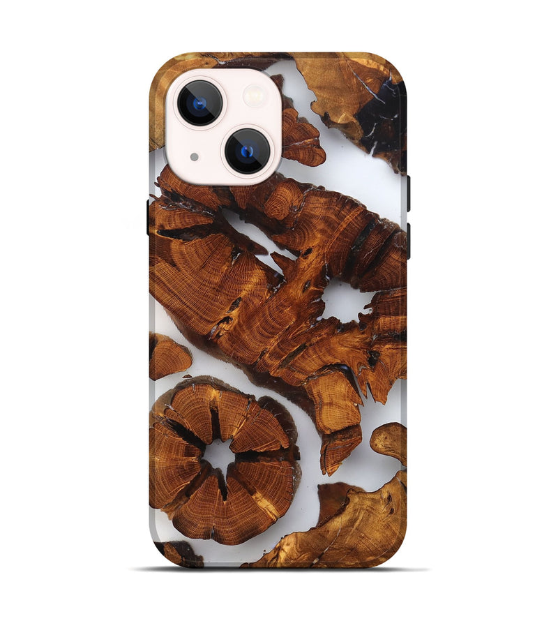 iPhone 14 Wood Live Edge Phone Case - Erica (Clear, 823319)