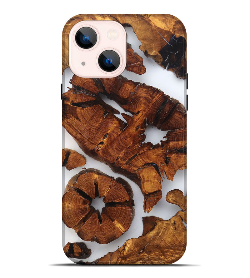 iPhone 14 Plus Wood Live Edge Phone Case - Erica (Clear, 823319)