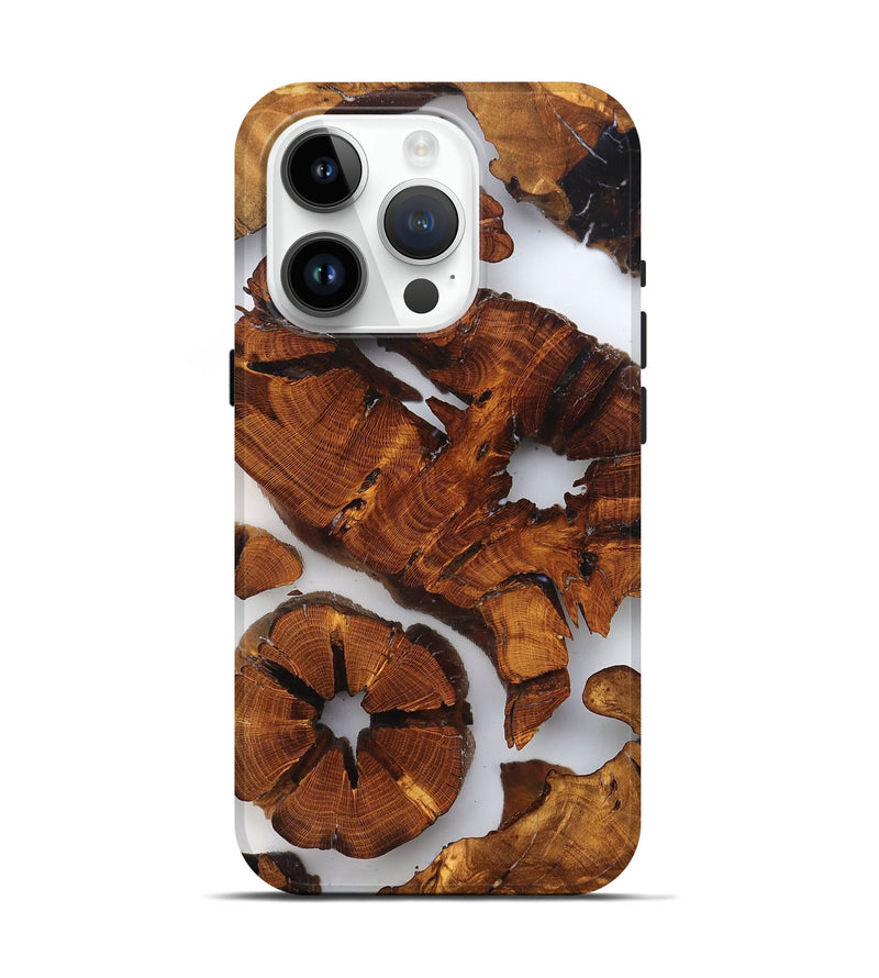 iPhone 15 Pro Wood Live Edge Phone Case - Erica (Clear, 823319)