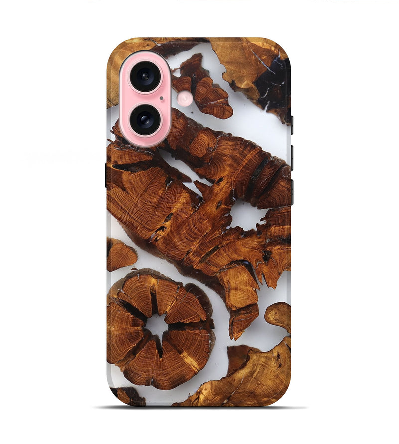 iPhone 16 Wood Live Edge Phone Case - Erica (Clear, 823319)