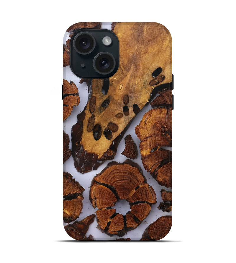 iPhone 15 Wood Live Edge Phone Case - Liberty (Clear, 823321)