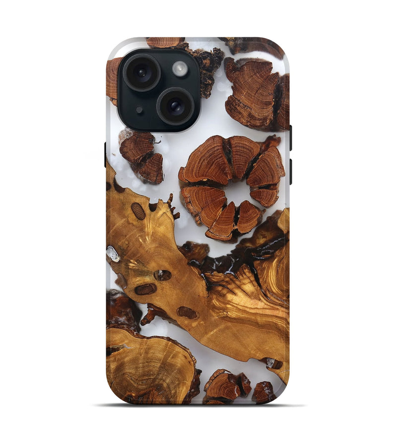 iPhone 15 Wood Live Edge Phone Case - Cillian (Clear, 823323)