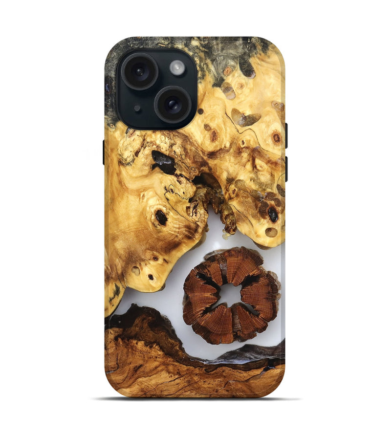 iPhone 15 Wood Live Edge Phone Case - Harlee (Clear, 823326)
