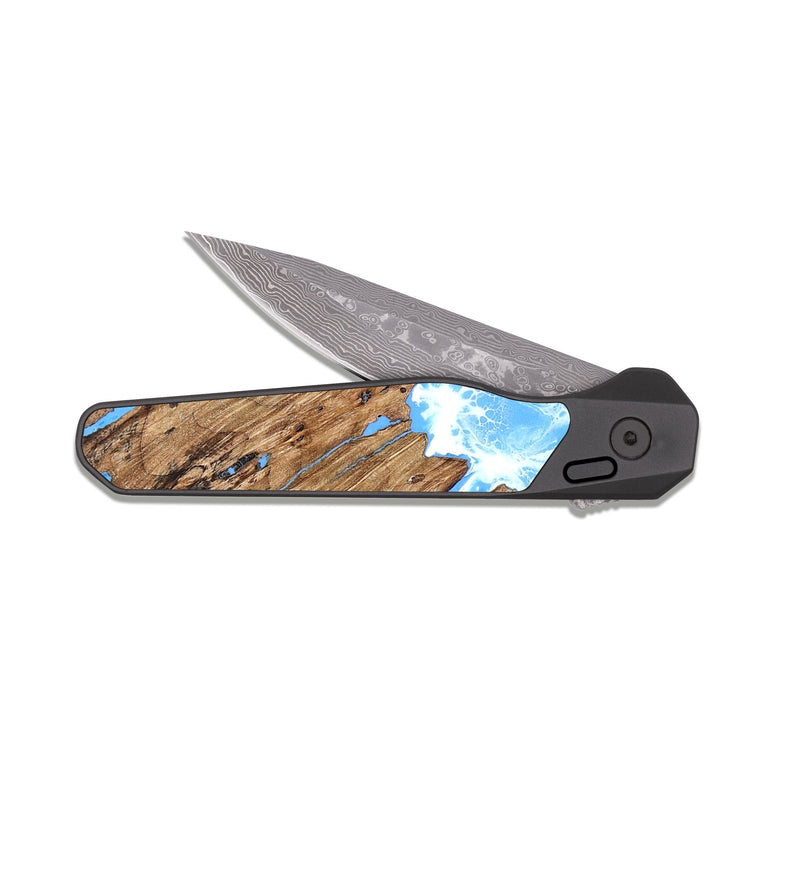 EDC Dark Damascus Wood Pocket Knife - Jorge (Coastal, 823328)
