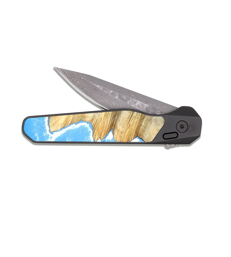 EDC Dark Damascus Wood Pocket Knife - Kadence (Coastal, 823329)