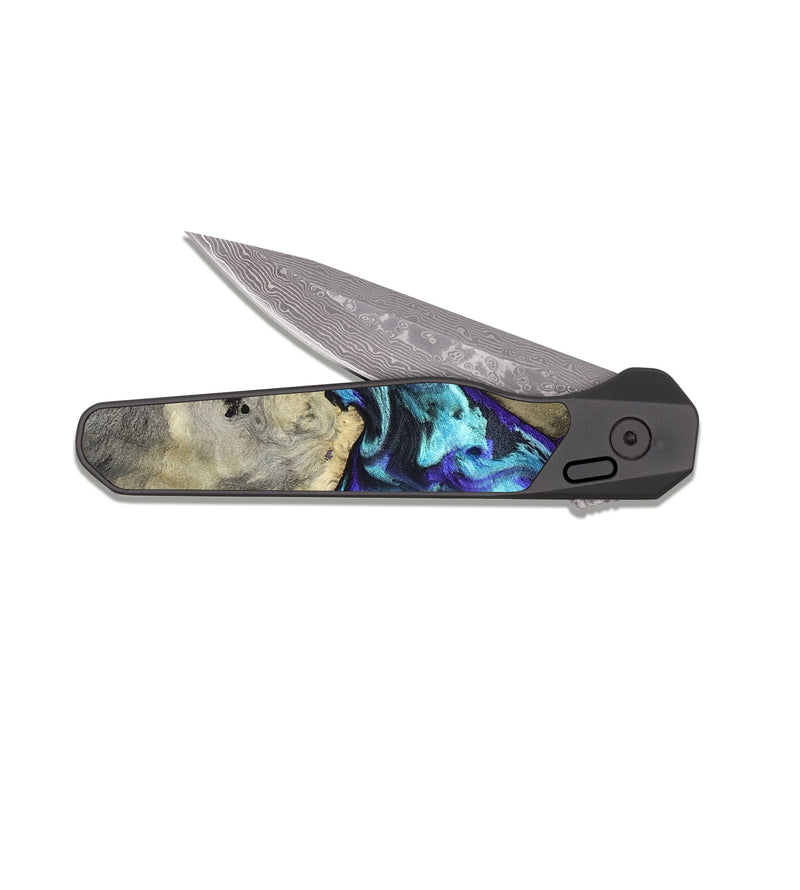 EDC Dark Damascus Wood Pocket Knife - Laylani (Purple, 823336)