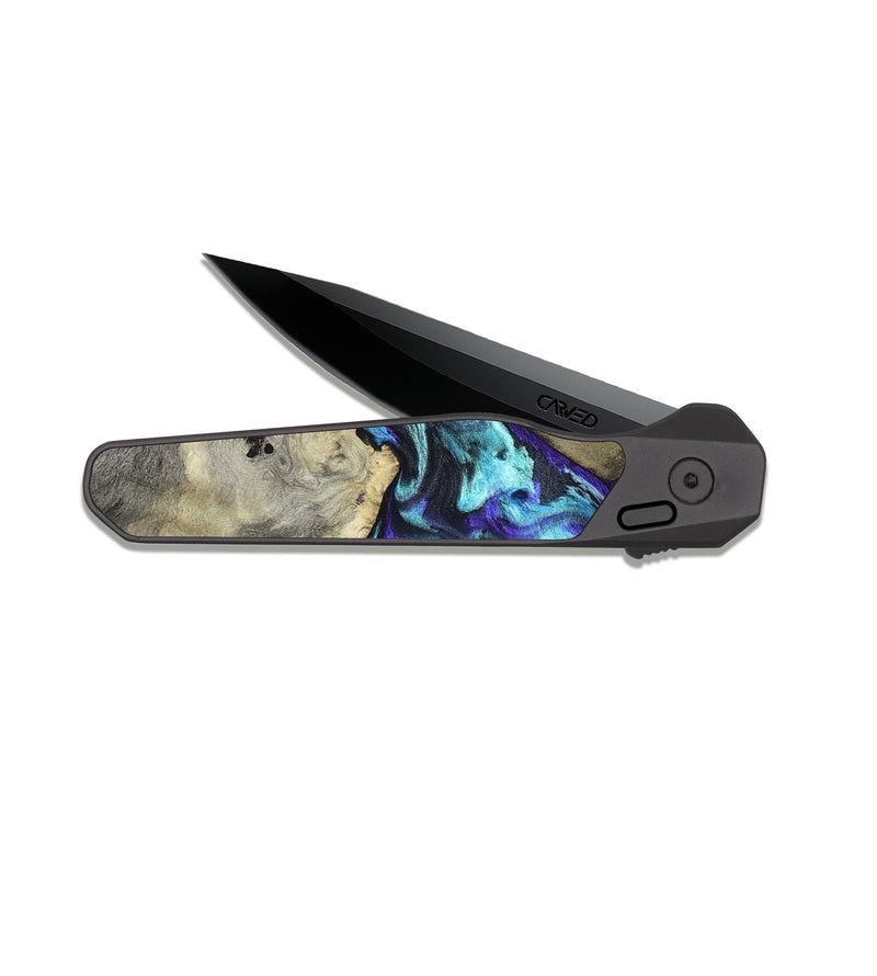 EDC Dark Slate Wood Pocket Knife - Laylani (Purple, 823336)