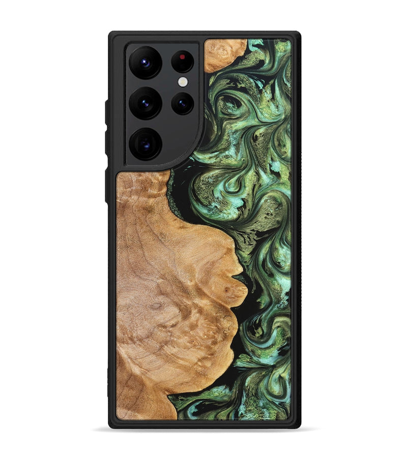 Galaxy S22 Ultra Wood Phone Case - Cathy (Green, 823341)