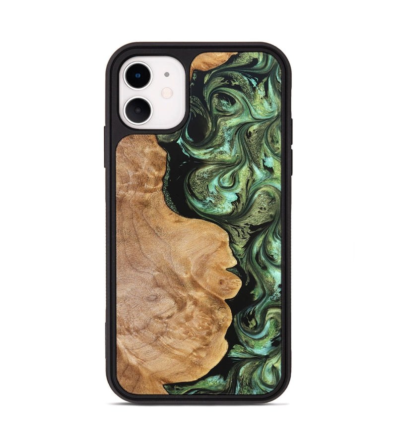 iPhone 11 Wood Phone Case - Cathy (Green, 823341)