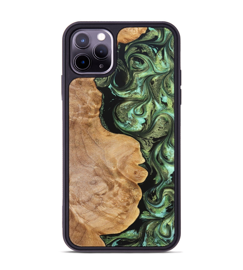 iPhone 11 Pro Max Wood Phone Case - Cathy (Green, 823341)