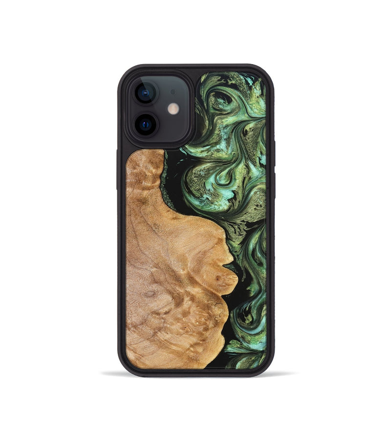 iPhone 12 mini Wood Phone Case - Cathy (Green, 823341)