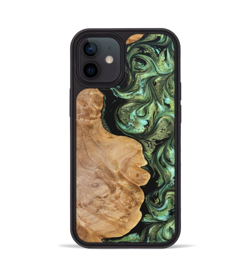 iPhone 12 Wood Phone Case - Cathy (Green, 823341)