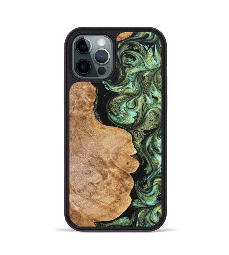 iPhone 12 Pro Wood Phone Case - Cathy (Green, 823341)
