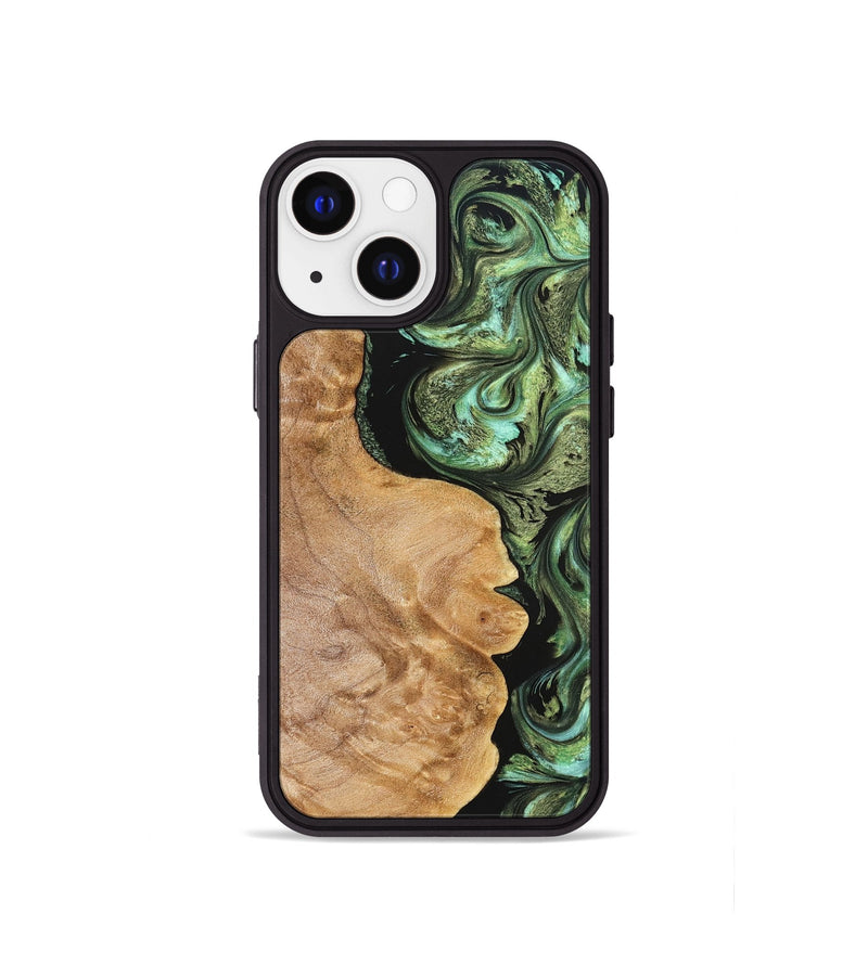 iPhone 13 mini Wood Phone Case - Cathy (Green, 823341)