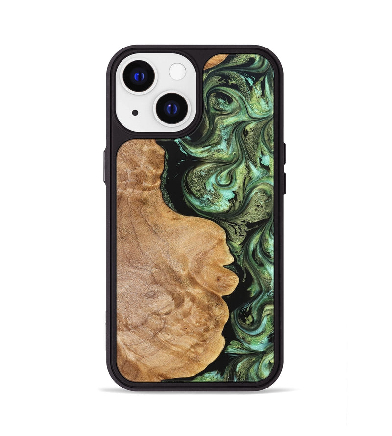 iPhone 13 Wood Phone Case - Cathy (Green, 823341)
