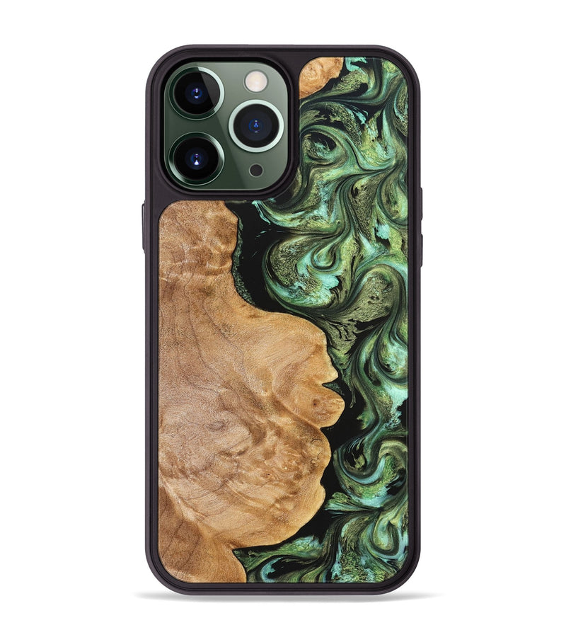 iPhone 13 Pro Max Wood Phone Case - Cathy (Green, 823341)
