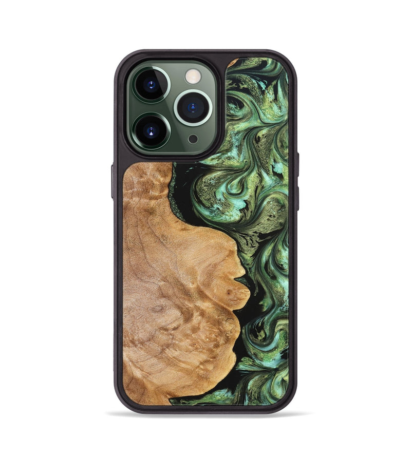 iPhone 13 Pro Wood Phone Case - Cathy (Green, 823341)
