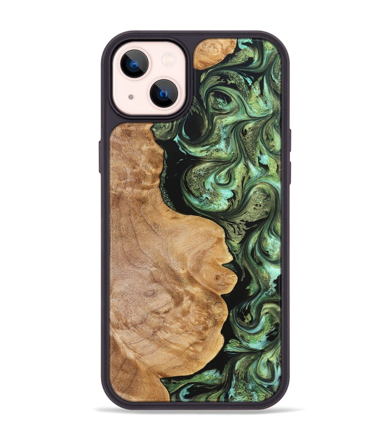 iPhone 14 Plus Wood Phone Case - Cathy (Green, 823341)