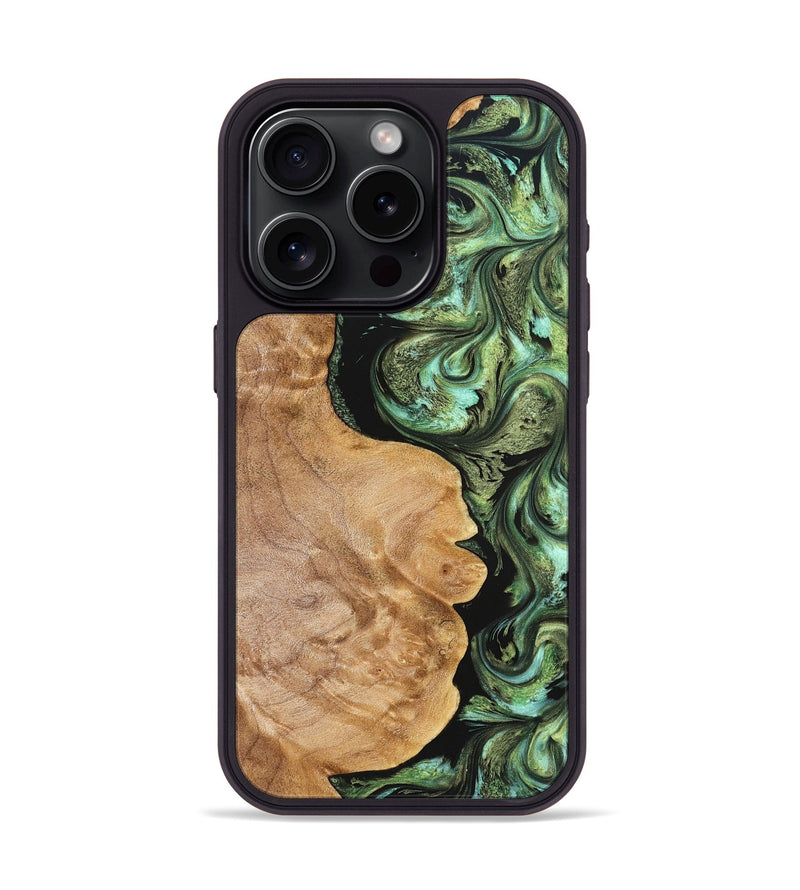 iPhone 15 Pro Wood Phone Case - Cathy (Green, 823341)