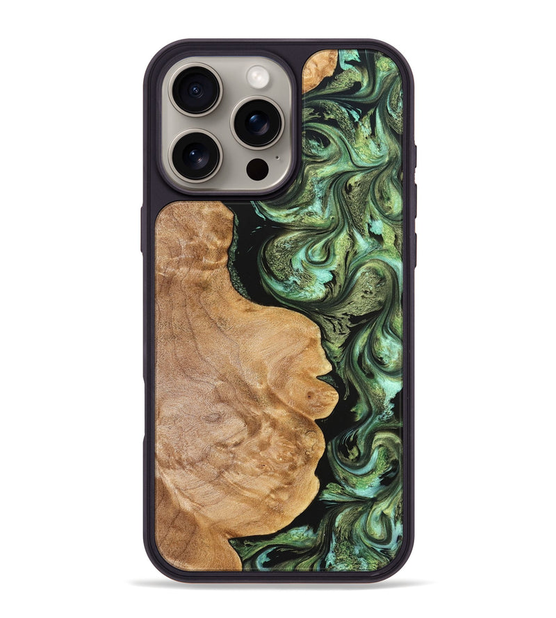 iPhone 16 Pro Max Wood Phone Case - Cathy (Green, 823341)