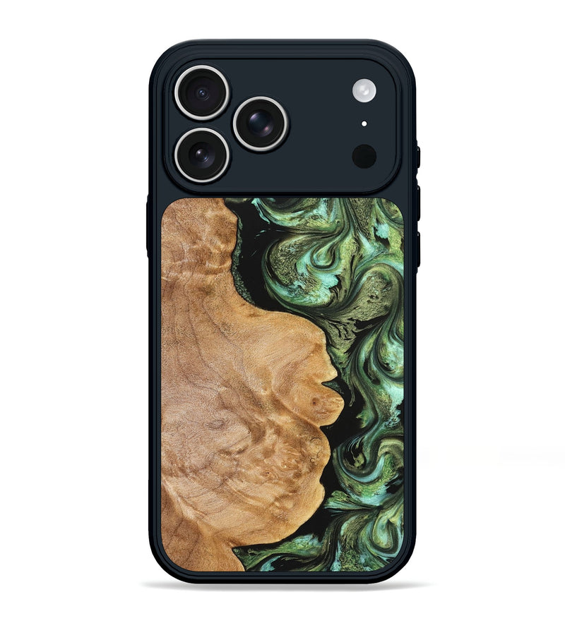 iPhone 17 Pro Max Wood Phone Case - Cathy (Green, 823341)