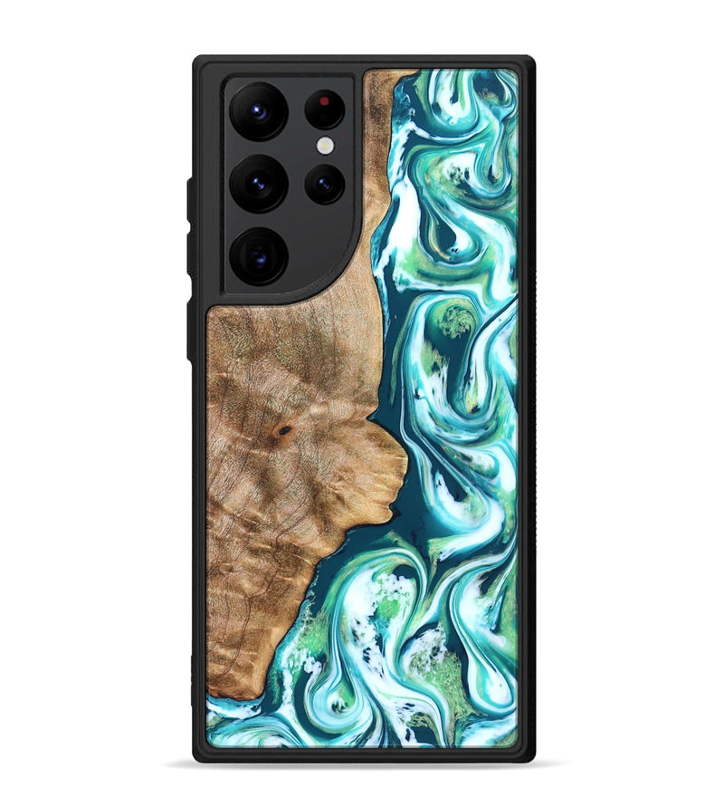 Galaxy S22 Ultra Wood Phone Case - Avayah (Green, 823345)